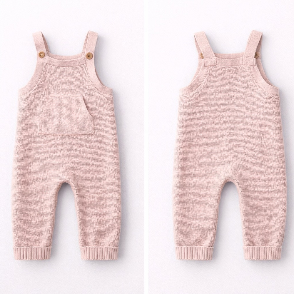 Little Planet by Carter’s Blush Knit Overall Jumpsuit 12M